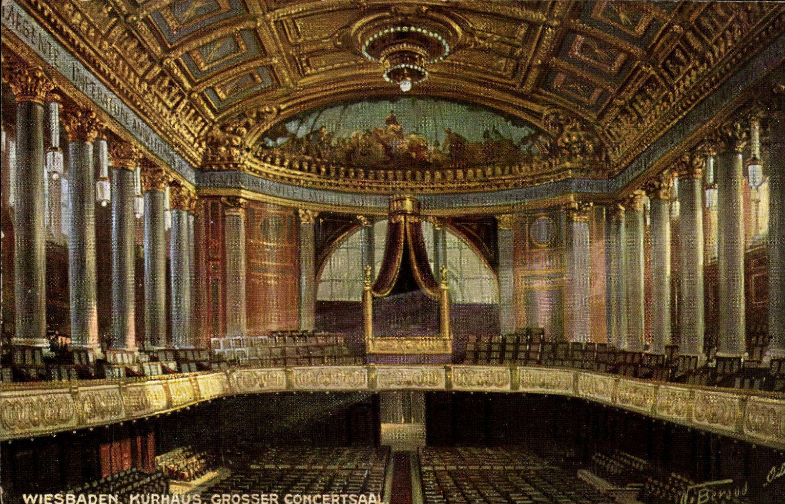 Wiesbaden. Kurhaus. Grosser Concertsaal — Tuck's Postkarte, série 'Oiette', n° 2001