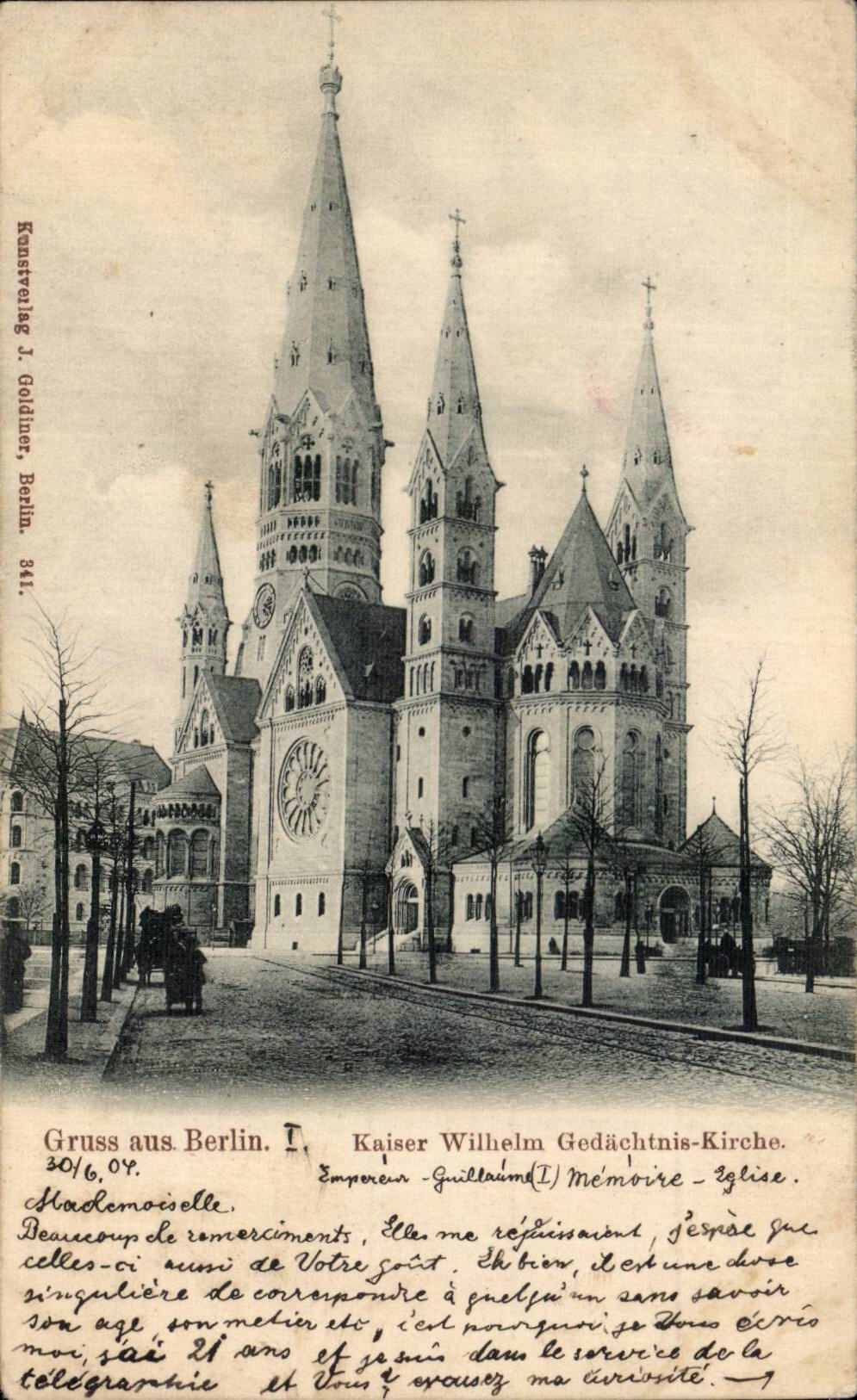 CPA Gruss aus Berlin Kaiser Wilhelm Gedachtinis Kirche