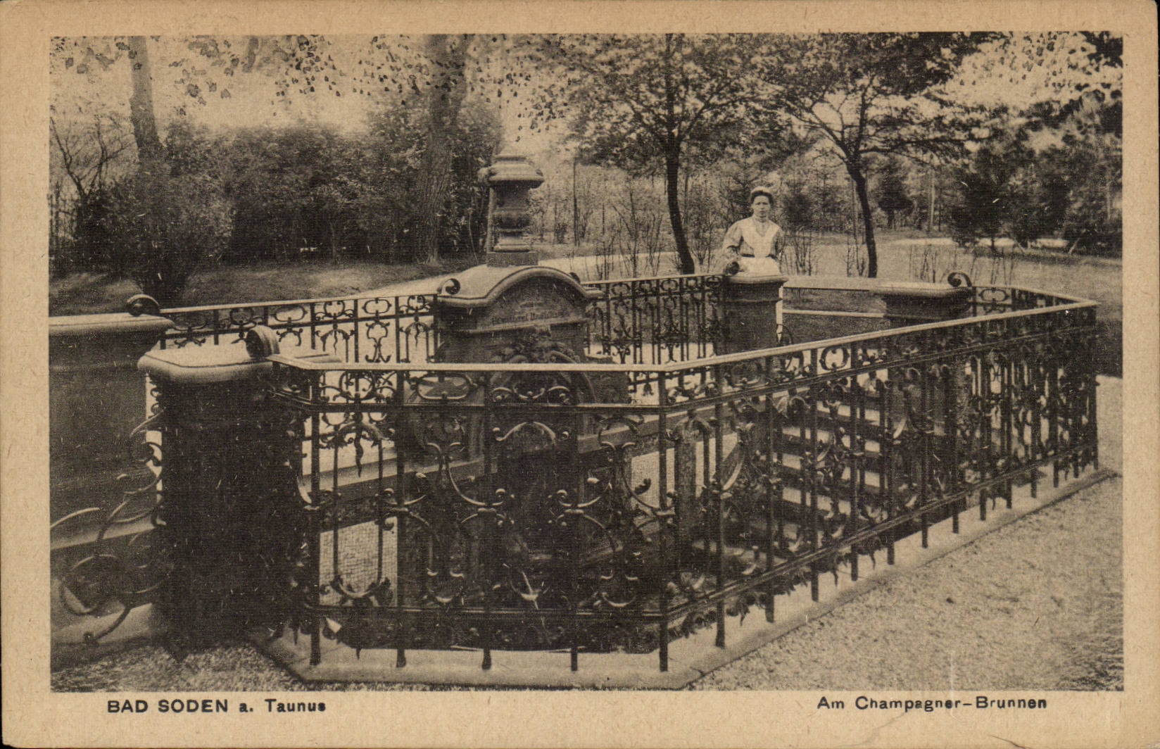 Bad Soden a. Taunus — Am Champagner-Brunnen — Ludwig Klement, Frankfurt a. M.
