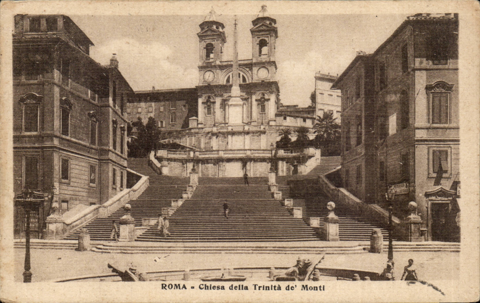 CPA Italie Italia Roma Chiesa della Trinita de Monti