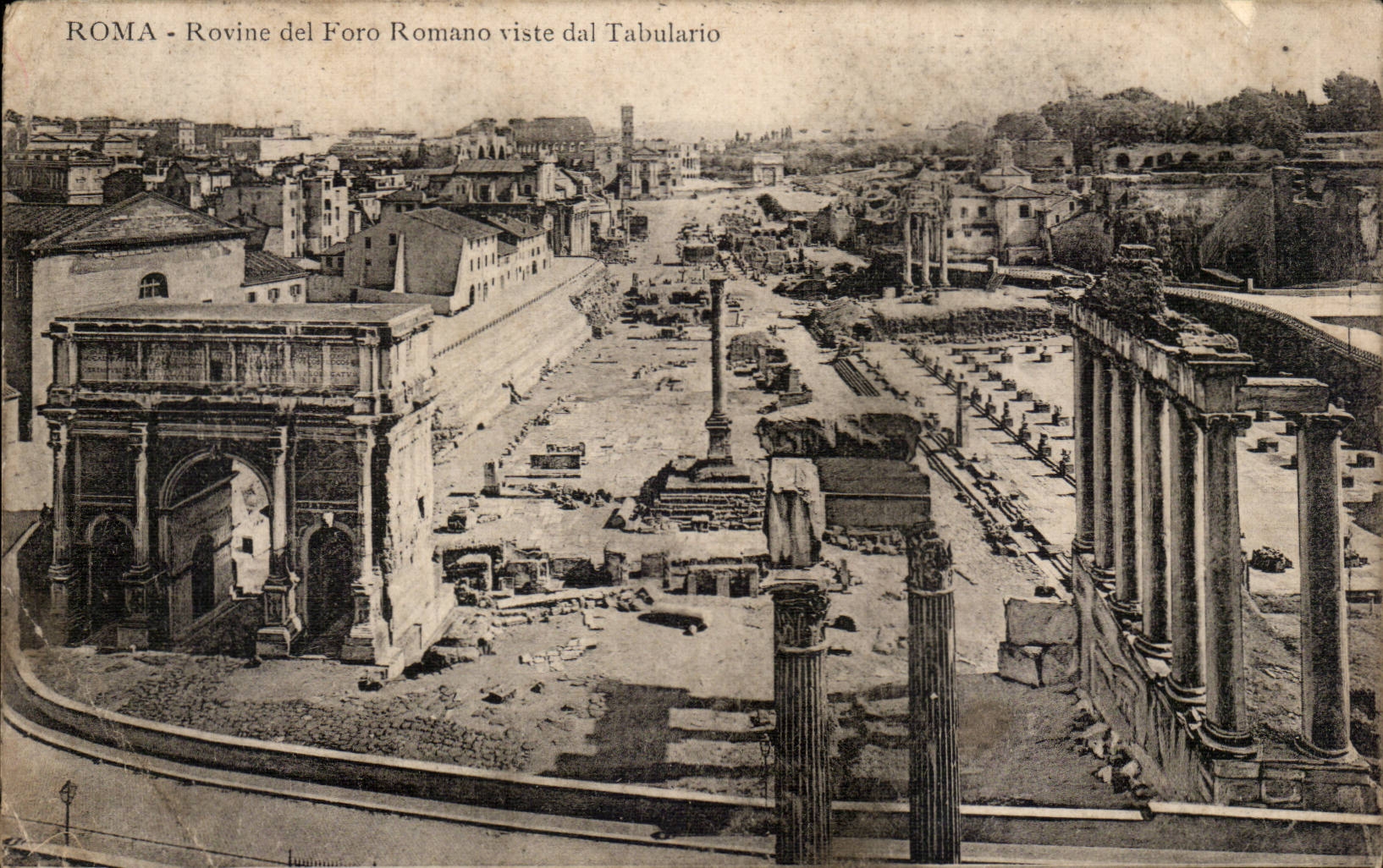 CPA Italie Italia Roma Rovino del Foro Romano viste dal Tabulario