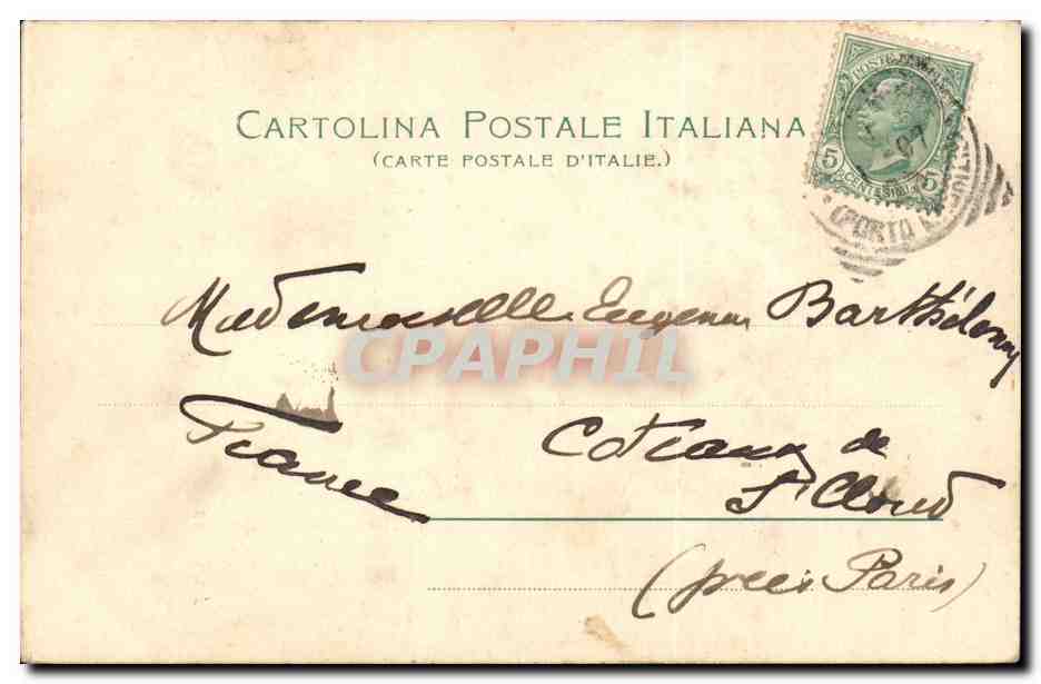 CPA Italie Italia San Remo Via Cisterna — Rückseite
