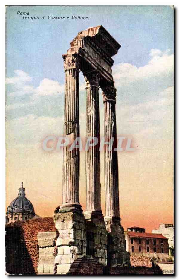 CPA Italie Italia Roma Tempio di Castore e polluce