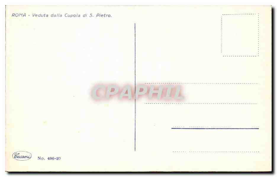 CPA Italie Italia Roma Veduta dalla Cupola di S Pietro — Rückseite