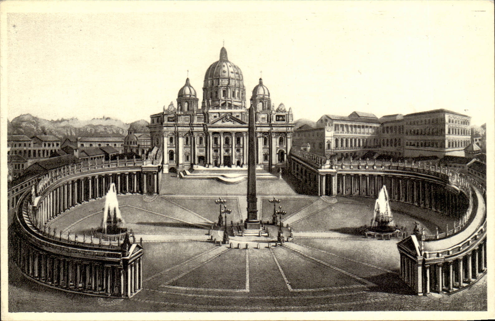 CPA Italie Italia Roma Piazza S Pietro la Basilica e il Vaticano