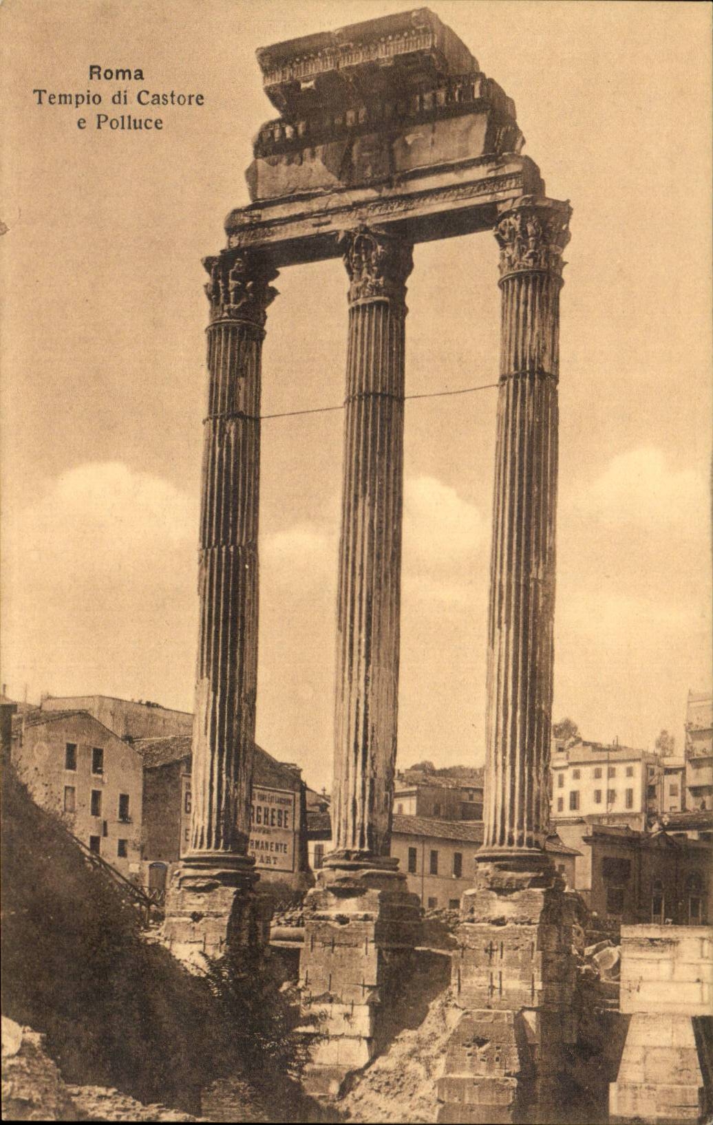 Italie Italia CPA Roma Tempio di Castore e Polluce