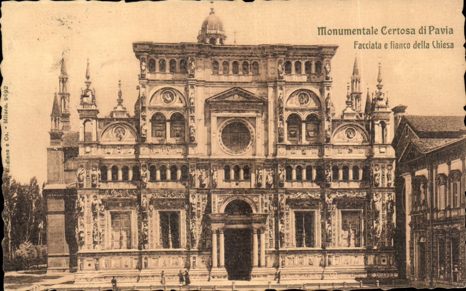 Italie Italia CPA Monumentale certosa di Pavia 