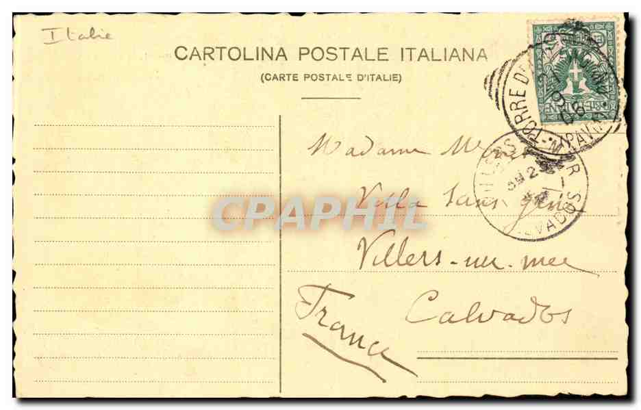 Italie Italia CPA Monumentale certosa di Pavia  — Rückseite