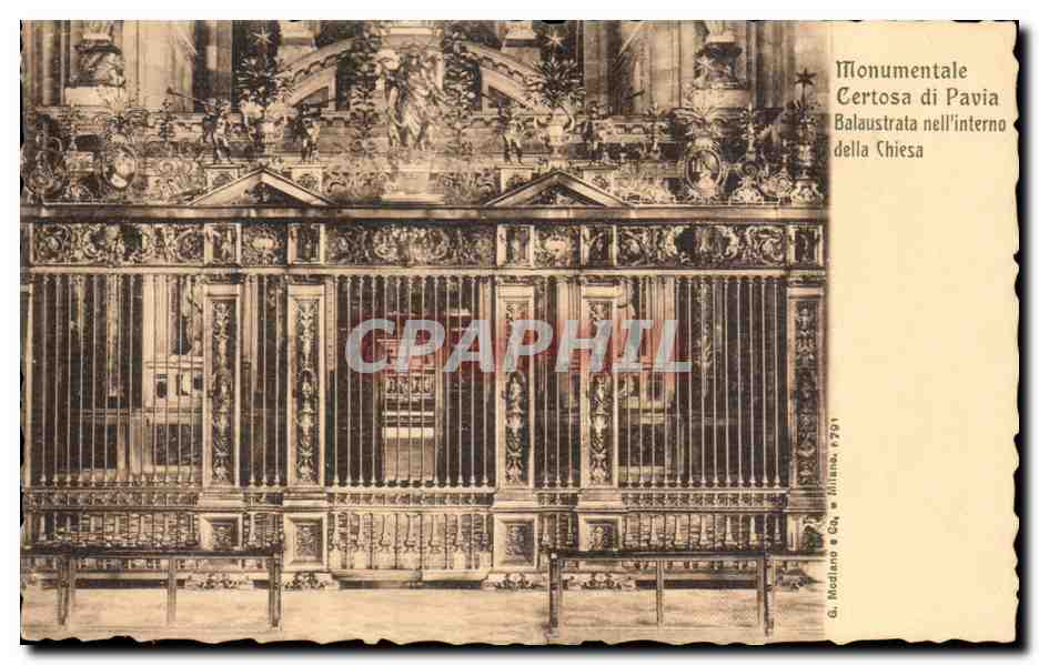 Italie Italia CPA Monumentale certosa di Pavia 