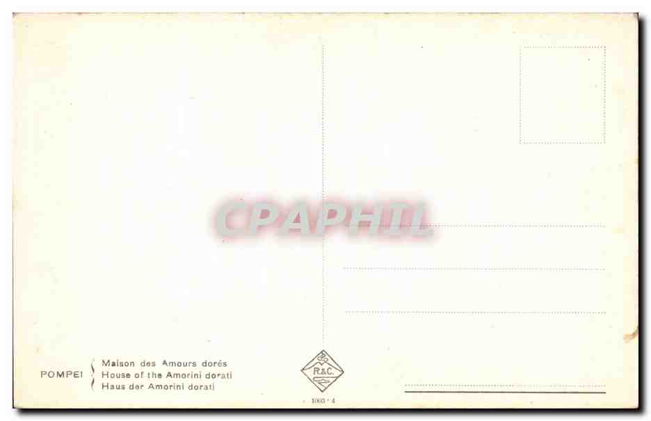 Italie Italia Pompei CPA Casa degli Amorini dorati — Rückseite