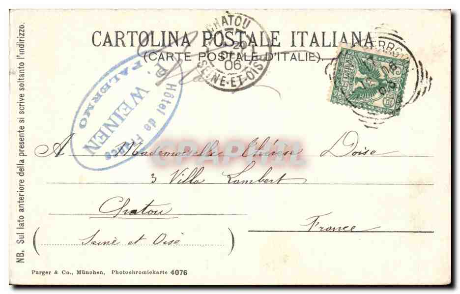Italie Italia CPA Monreale Cattedrale Lato orientale — Back