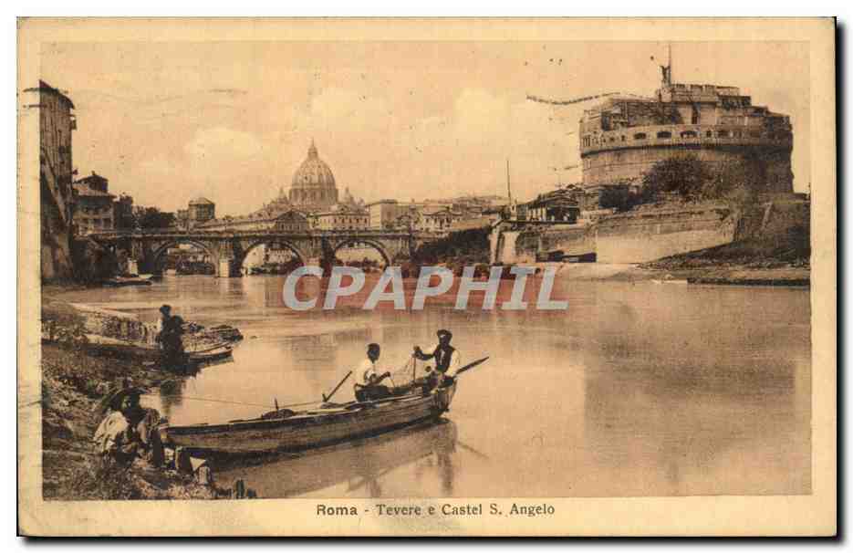 Italie Italia CPA Roma Tevere e Castele S Angelo