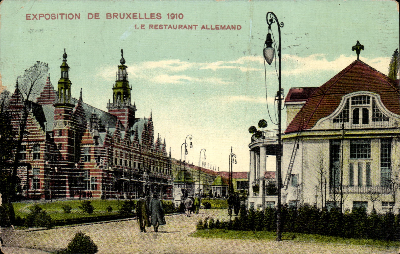 Belgie Belgique CPA Exposition de BRuxelles 1910 Restaurant allemand