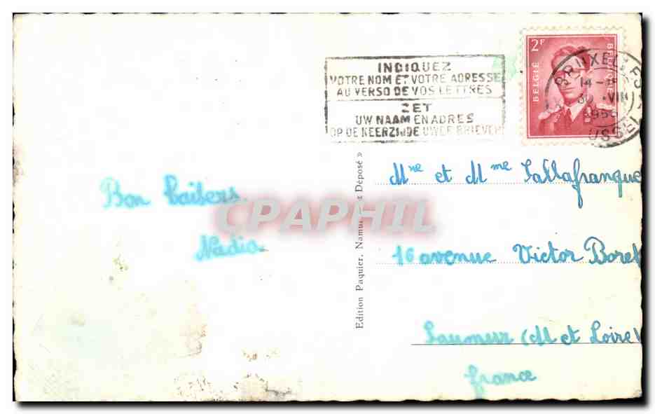 Belgie Belgique CPA Souvenir de Haine St pierre — Back