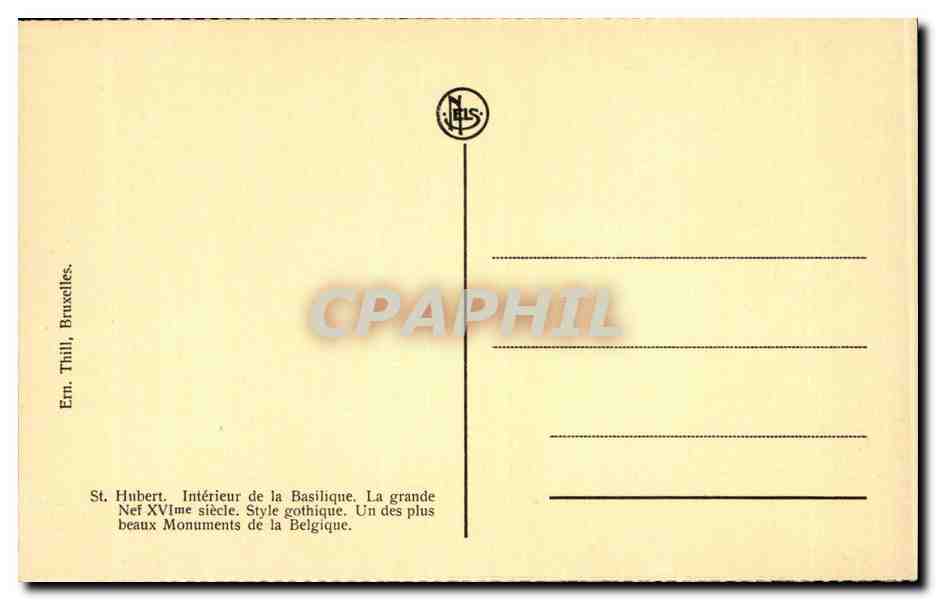 Belgie Belgique CPA St Hubert la basilique — Rückseite