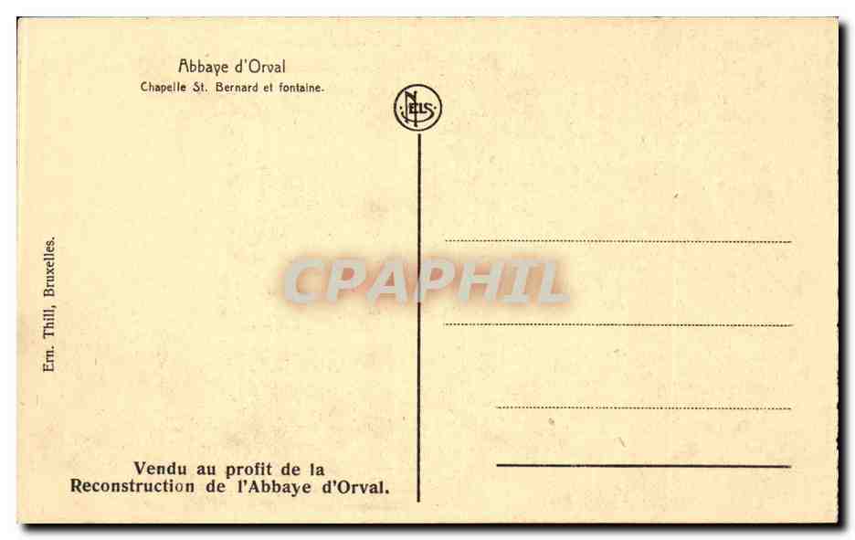 CPA Abbaye d'Orval Chapelle St Bernard et fontaine — Rückseite