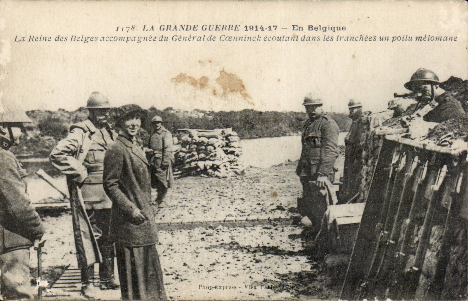 CPA Belgique La grande guerre 1914 1917 La reine des bleges General de Coenninck Militaria 
