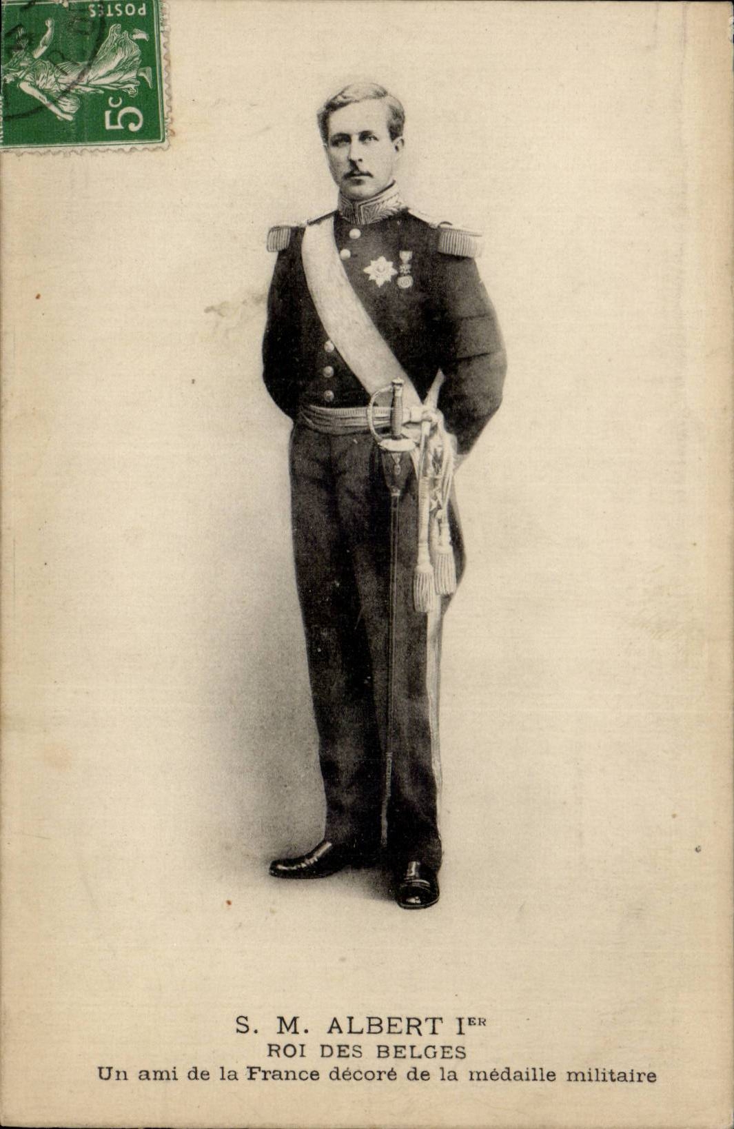 S.M. Albert Ier — Roi des Belges — décoration militaire — éditeur non visible