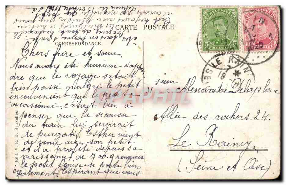 Belgique CPA Souvenir de Bonne Esperance Seminaire de l'ecole normale — Back