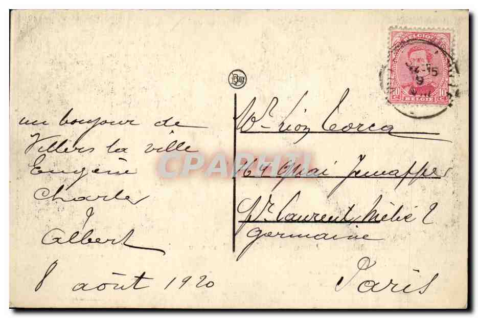 CPA Belgique Abbaye de Villers Le cloitre Restes du cloitre roman cote Est — Rückseite