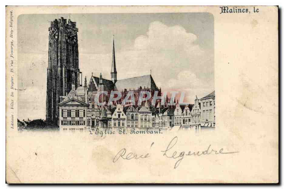 CPA Belgique Malines L'eglise de St Rombaut