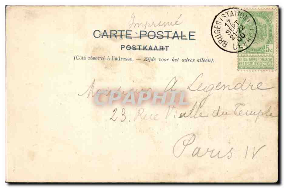 CPA Belgique Malines L'eglise de St Rombaut — Rückseite