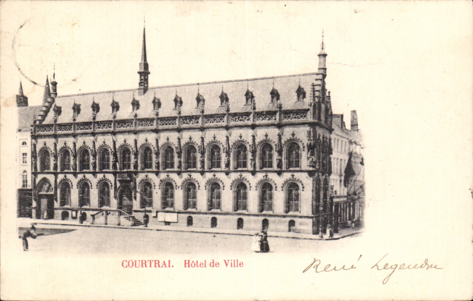 CPA Belgique Courtrai Hotel de ville