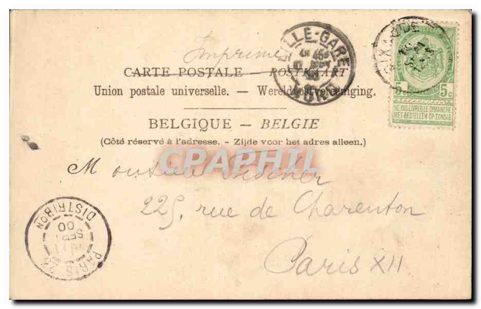 CPA Belgique Dixmude Hotel de ville et eglise St Nicolas — Rückseite