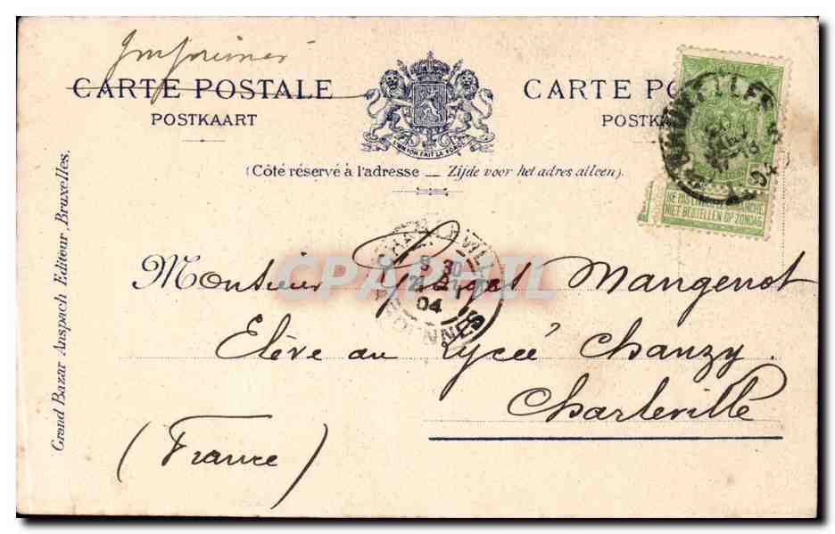 CPA Belgique Bruxelles Maison du roi — Rückseite