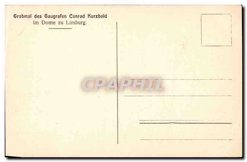 Grabmal des Grafen Conrad Kurzbold — Limbourg — unbekannter Verleger — Rückseite