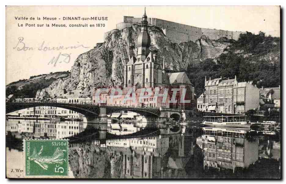 CPA Dinant Le pont sur la Meuse construit en 1870