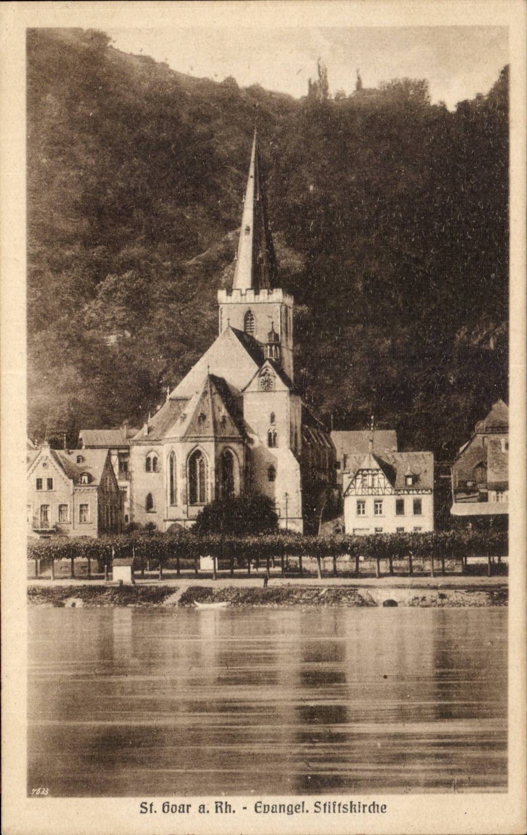 CPA St Goar a Rhein Evangel Stiffskirche