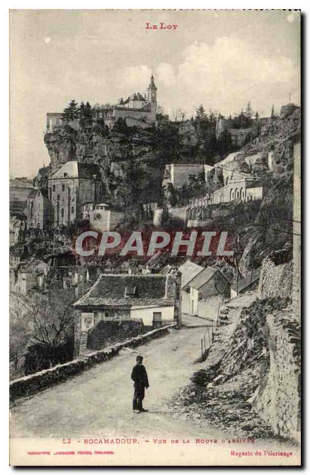 CPA Rocamadour Vue de la route d'arrivee