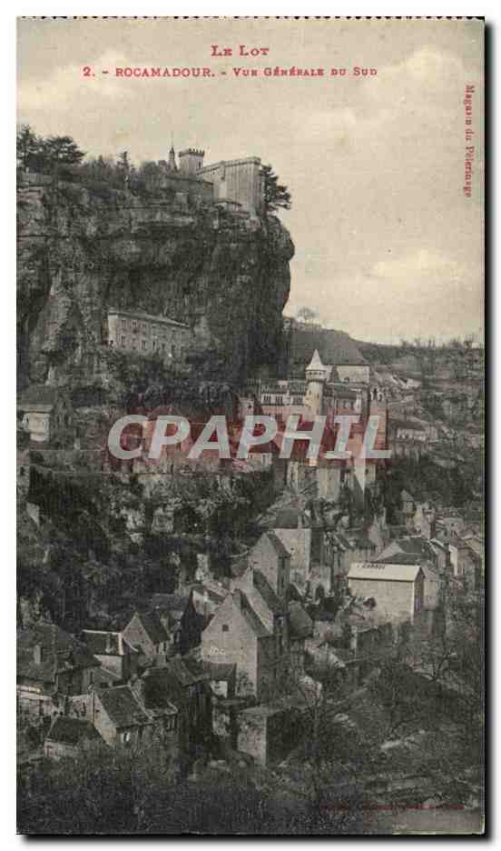 Rocamadour — Vue Générale du Sud — Magasin du Pyrénées