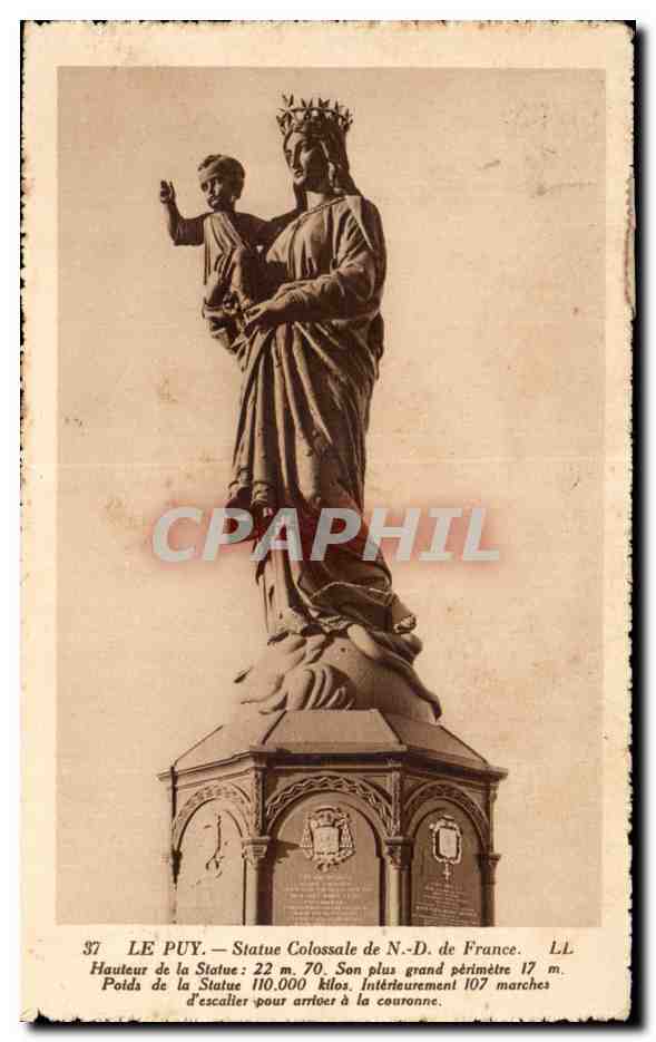 Le Puy — Statue Colossale de N.-D. de France — LL n°37