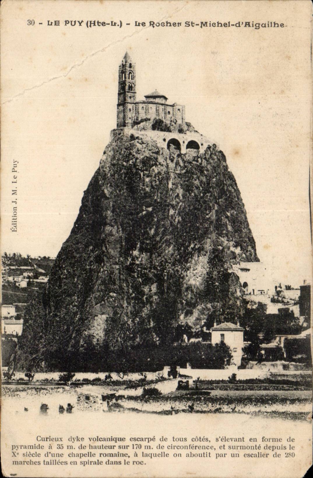Le Puy (Haute-Loire) — Le Rocher Saint-Michel-d'Aigailhe — Édition J. M. Le Puy, n°30