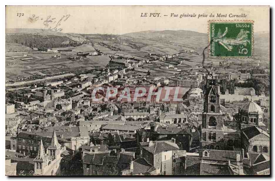 CPA Le Puy Vue generale prise du Mont Corneille