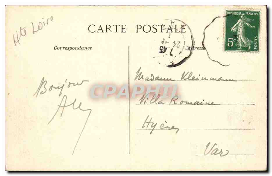 CPA Le Puy Les rochers Saint Michel et Corneille (vue prise des bords de la Borne) — Rückseite