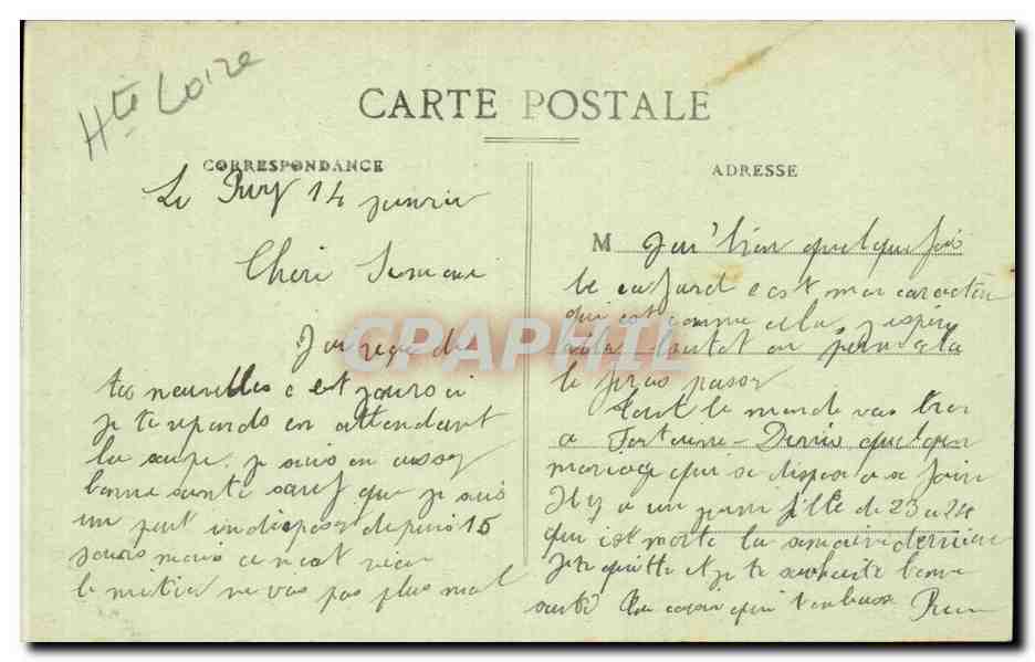CPA Le Puy Vue generale — Rückseite