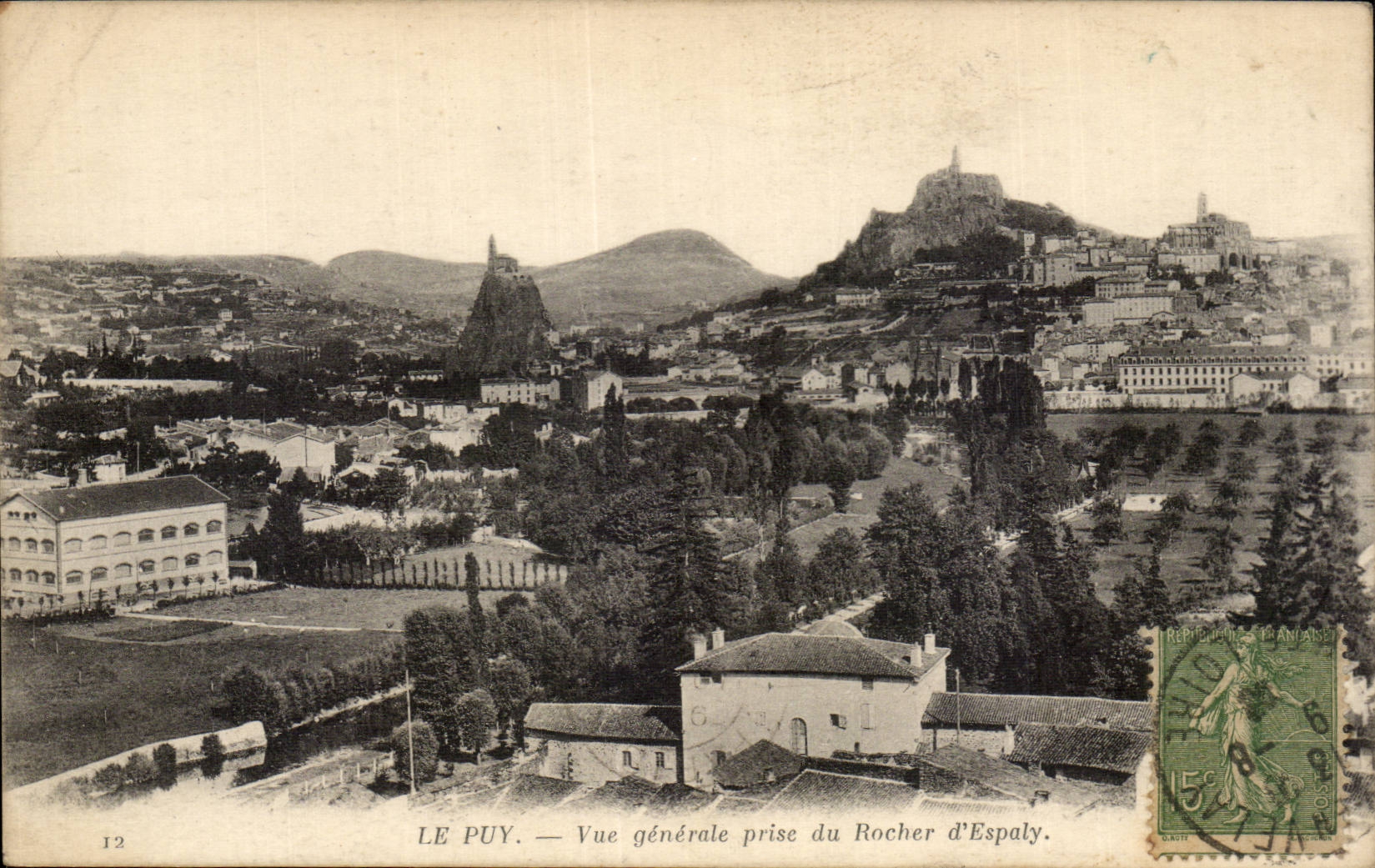 CPA Le Puy Vue generale prise du rocher d'Espaly