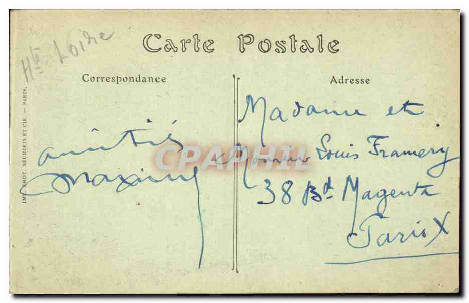 CPA Le Puy Vue generale prise du rocher d'Espaly — Verso