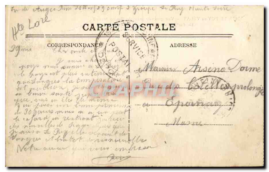CPA Le Puy en Velay Vue generale prise de Roche Arnaud — Rückseite