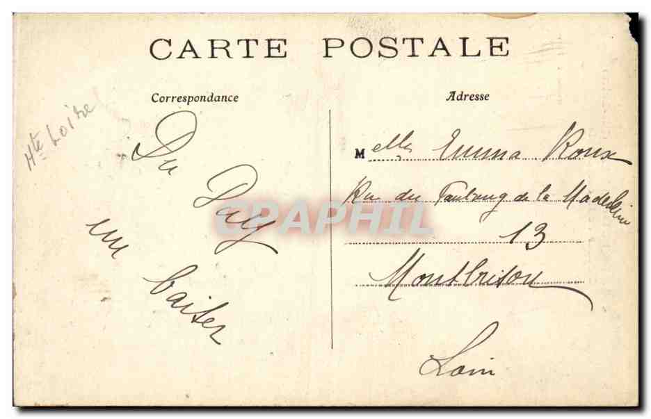LE PUY-en-VELAY (Hte-Loire) — Clocher de la cathédrale — L'Hironnelle - Paris — Verso