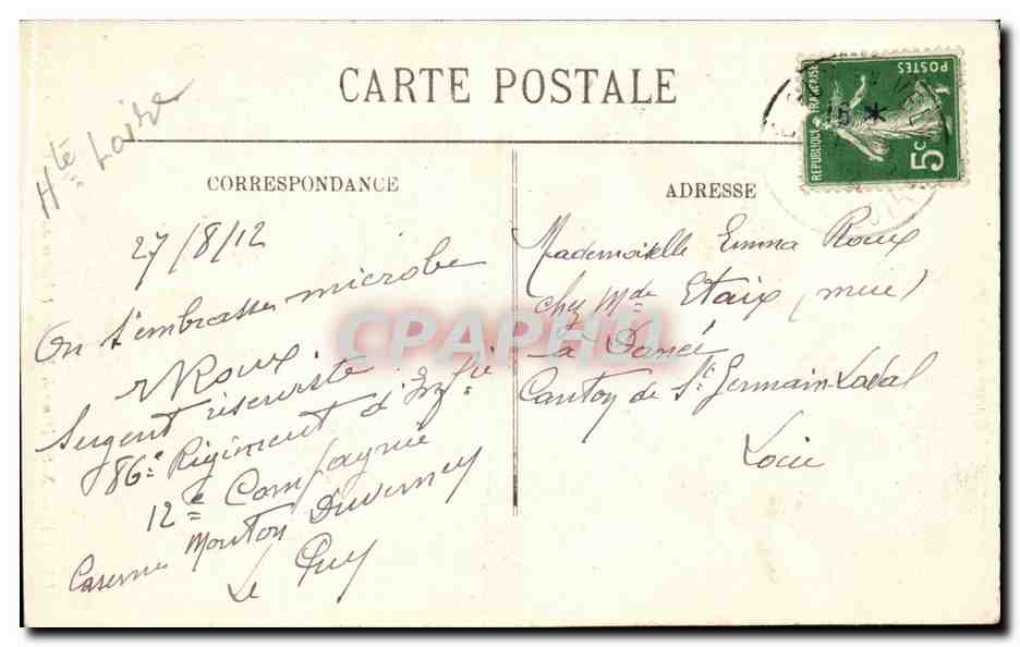 CPA Le Puy en Velay Notre Dame de France et entree du rocher Corneille — Verso