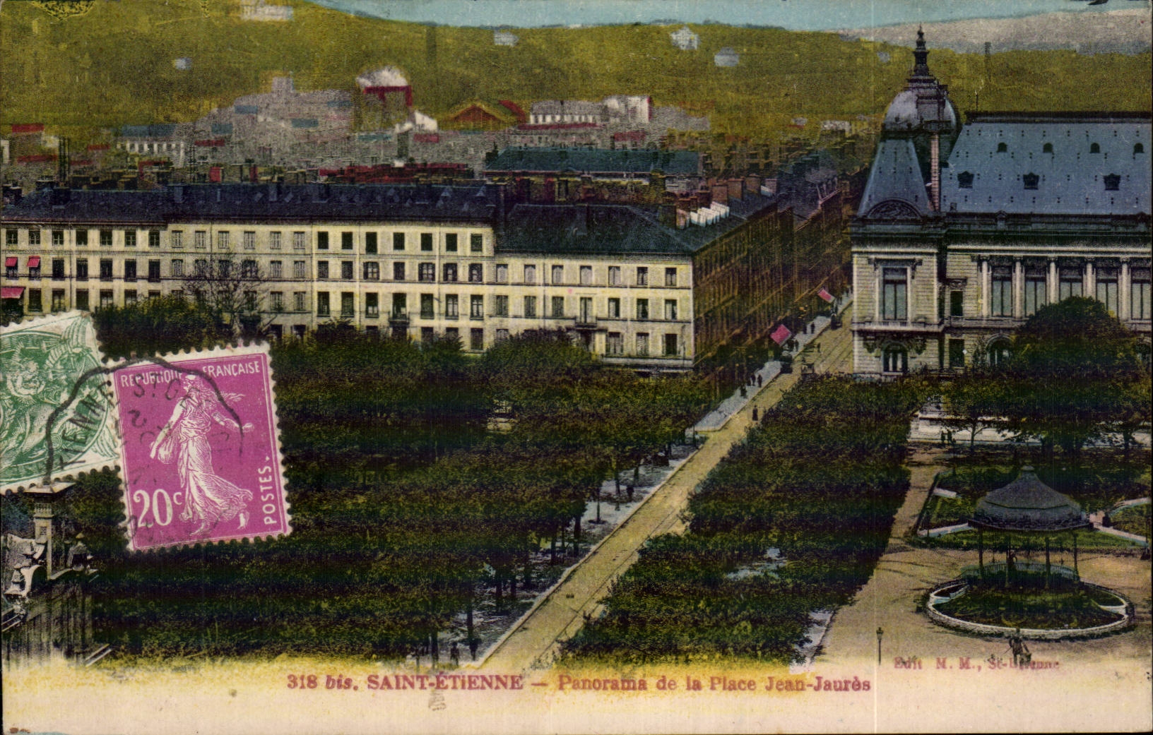 CPA Saint Etienne Panorama de la place Jean Jaures