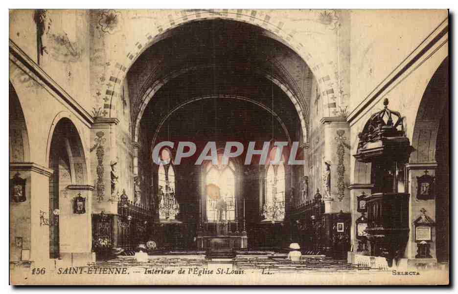 CPA Saint Etienne Interieur de l'eglise St Louis