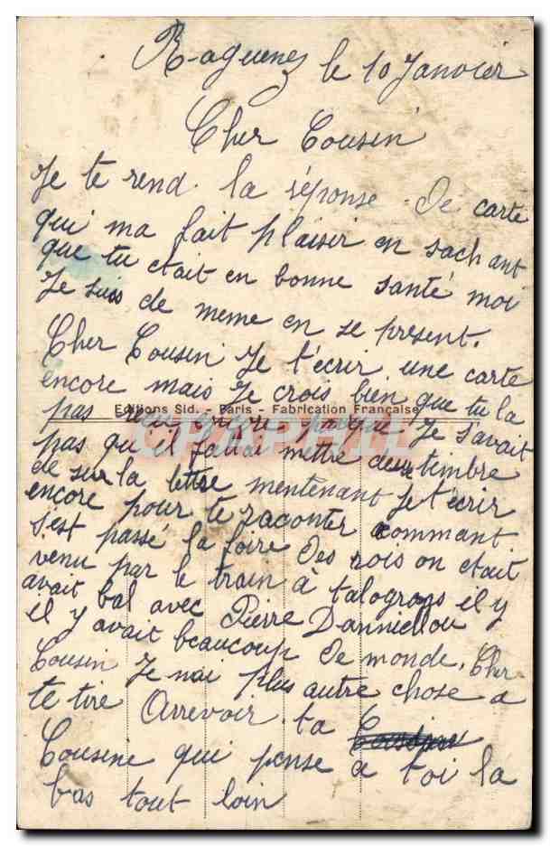 CPA Fantaisie Un tendre baiser — Rückseite