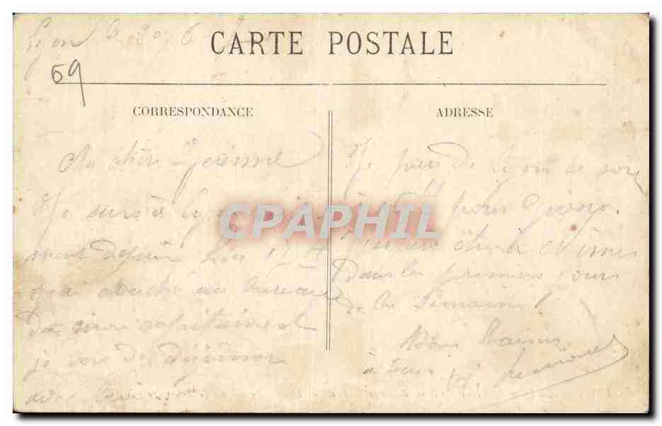 CPA Lyon La place Bellecour Le coteau de Fourviere — Rückseite