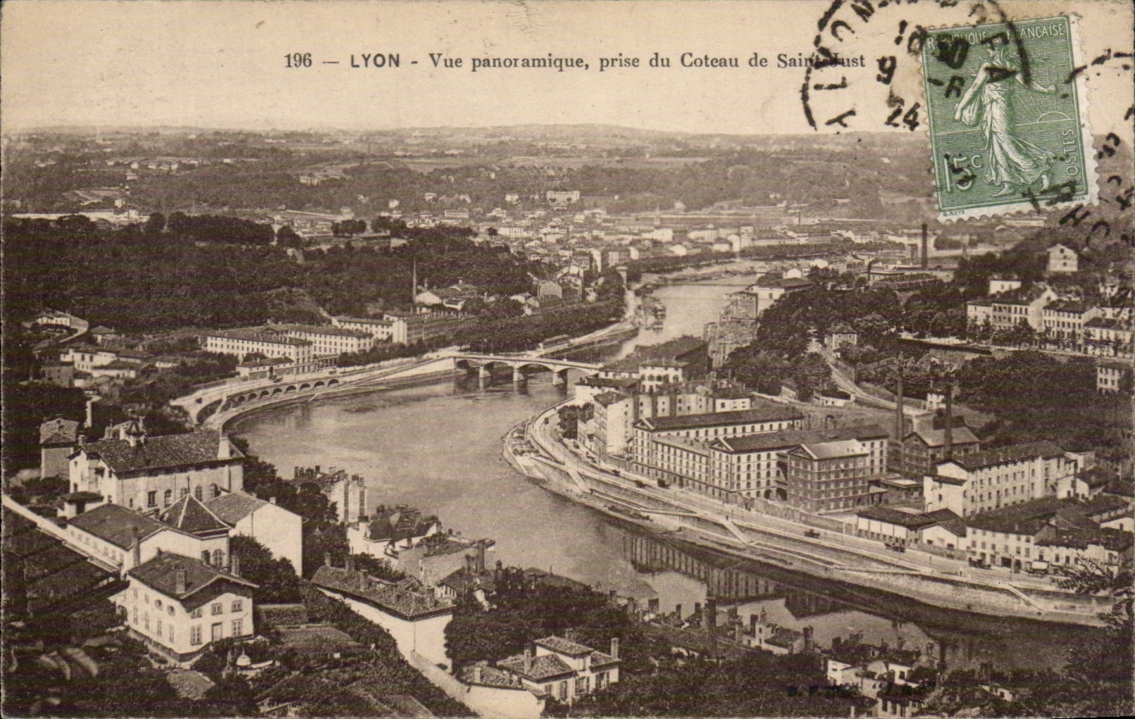 LYON — Vue panoramique, prise du Coteau de Saint-Aust