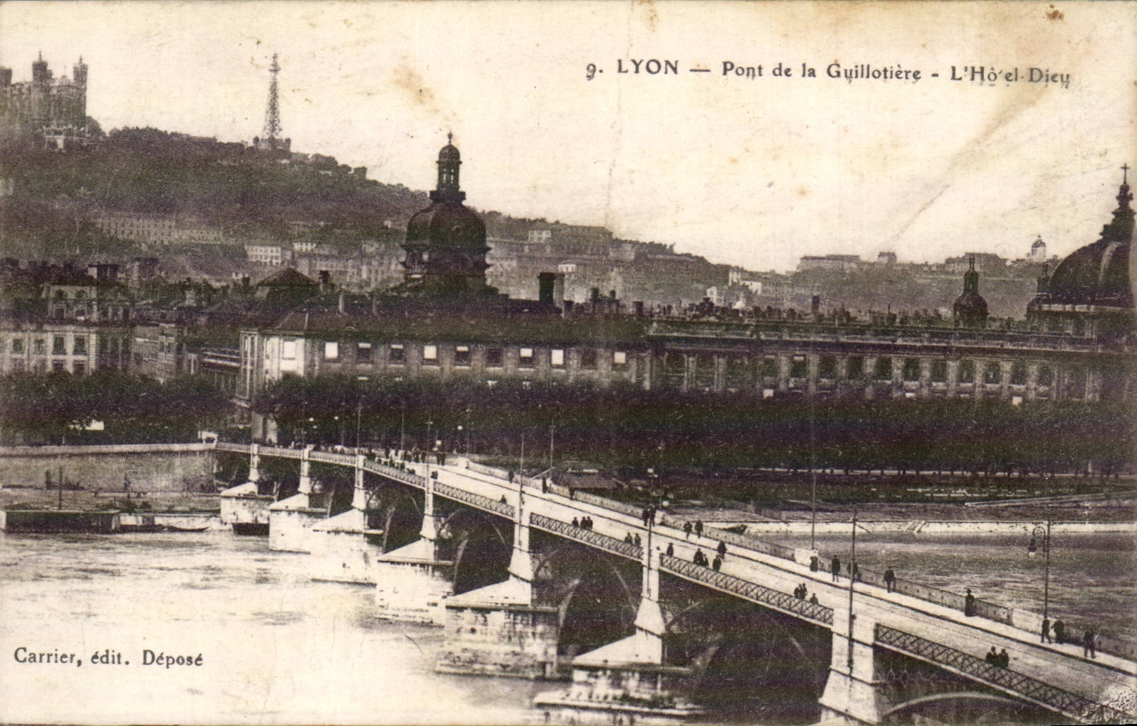 LYON — Pont de la Guillotière — L'Hôtel-Dieu